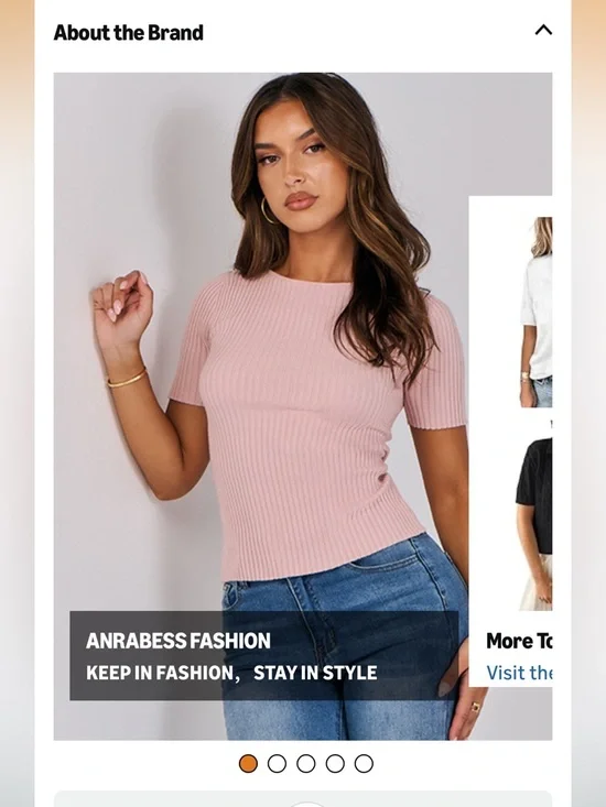 Women’s Short-Sleeve Ribbed Sweater Top - Red & Green - Picture 12 of 12